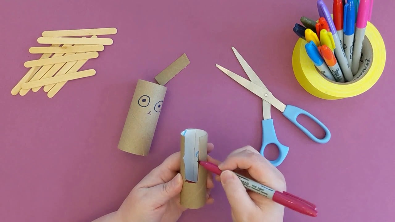 Make Your Mark Toilet Paper Tube Puppet Kidspace Children's Museum