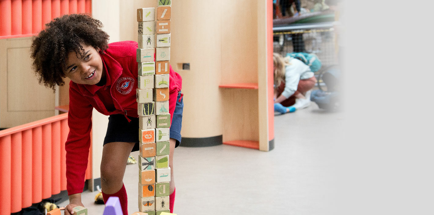 boy with building blocks