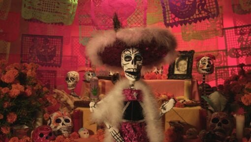 Paper mache Día De Los Muertos skeleton