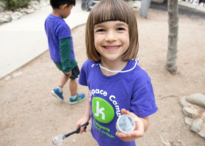 spring camp girl with cup