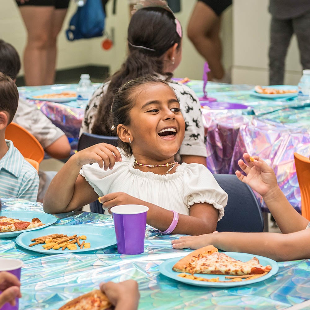 girl laughs at party