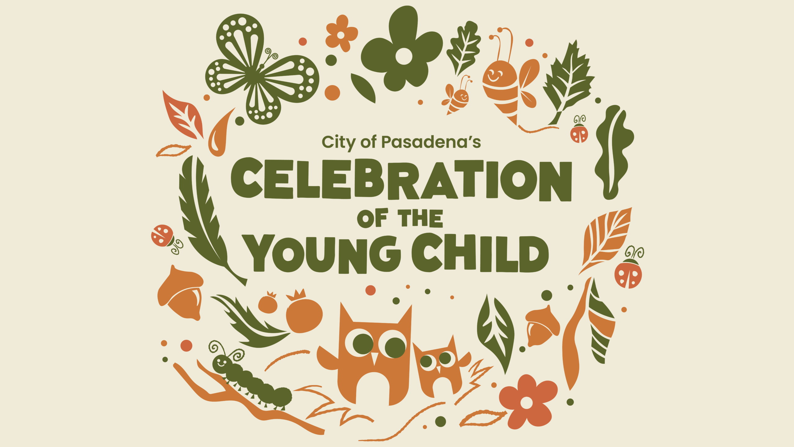 Colorful Fall Logo for the City of Pasadena's Celebration of the Young Child