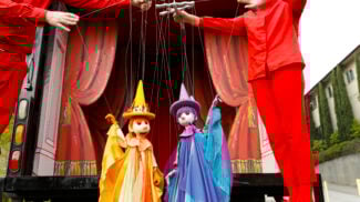 Two witch Marionette puppets