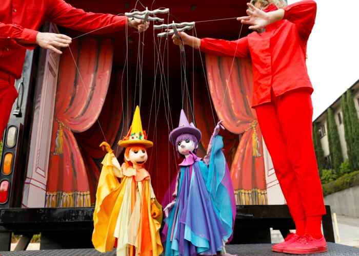 Two witch Marionette puppets