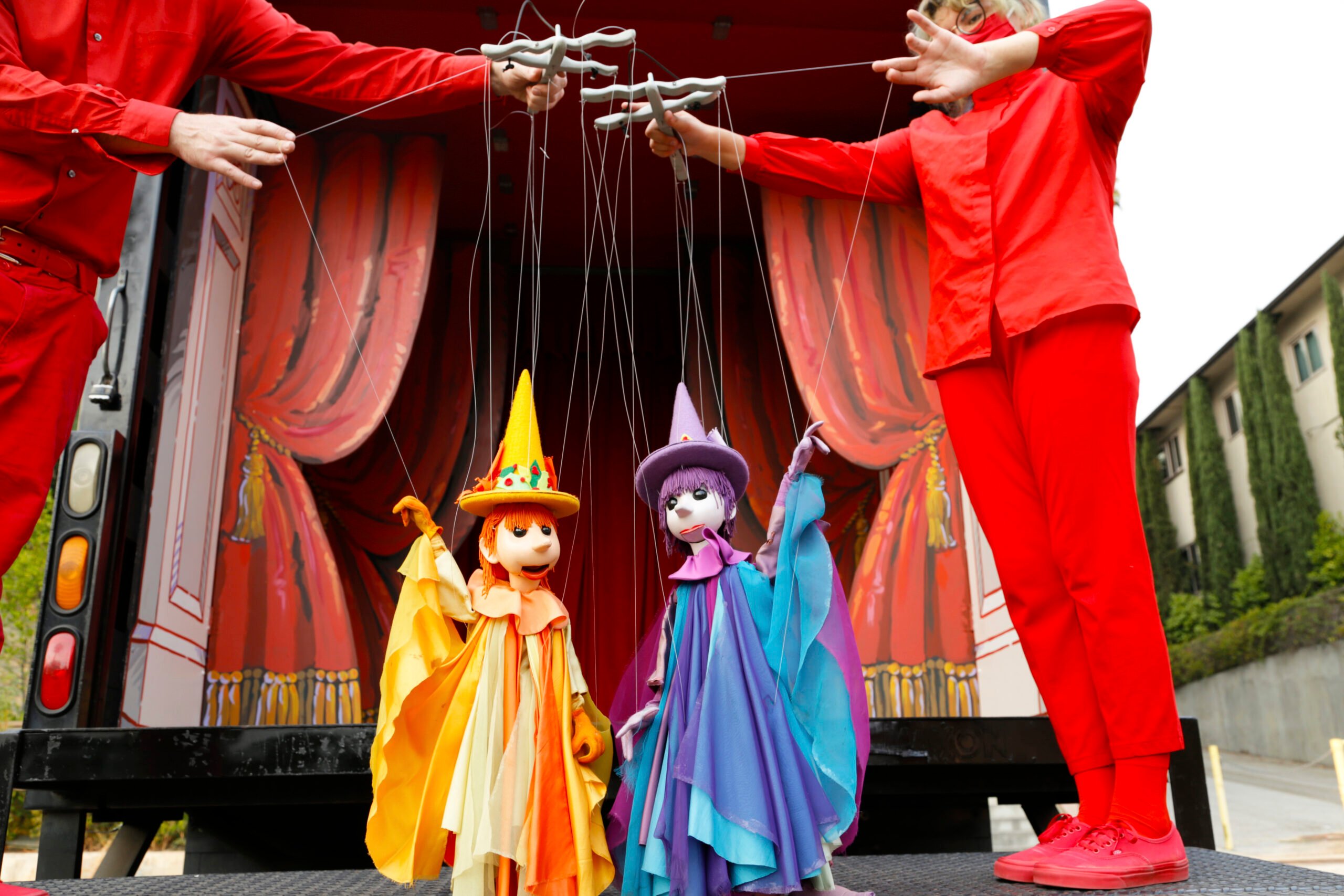 Two witch Marionette puppets