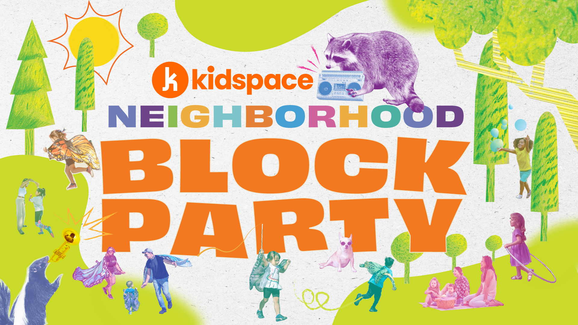 Illustrated Neighborhood Block Party