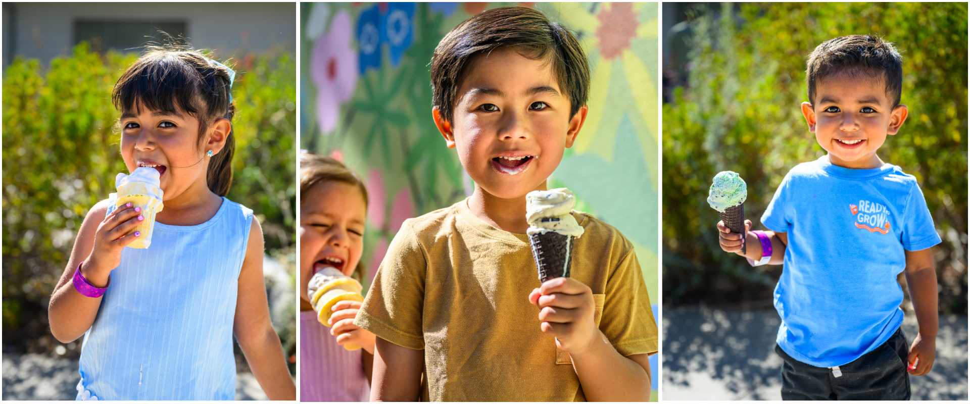 Children eating ice cream