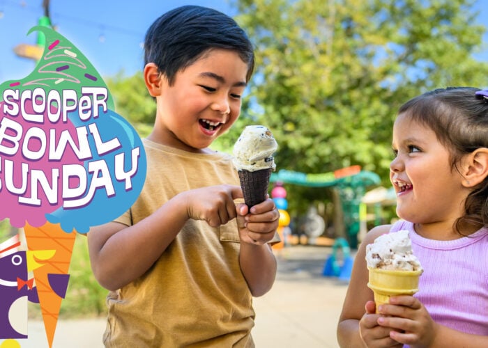 Two children eating ice cream